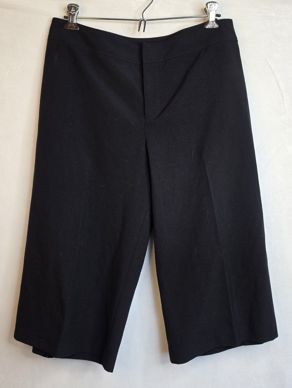 Apt. 9 Black Wide Leg Cropped Pants Gauchos Culottes Size 12 Y2k
